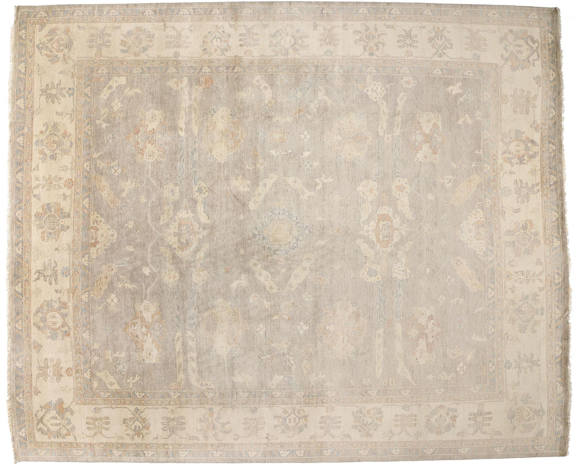 New Contemporary Grau Oushak Teppich, 12'02 x 14'08 im Angebot 3