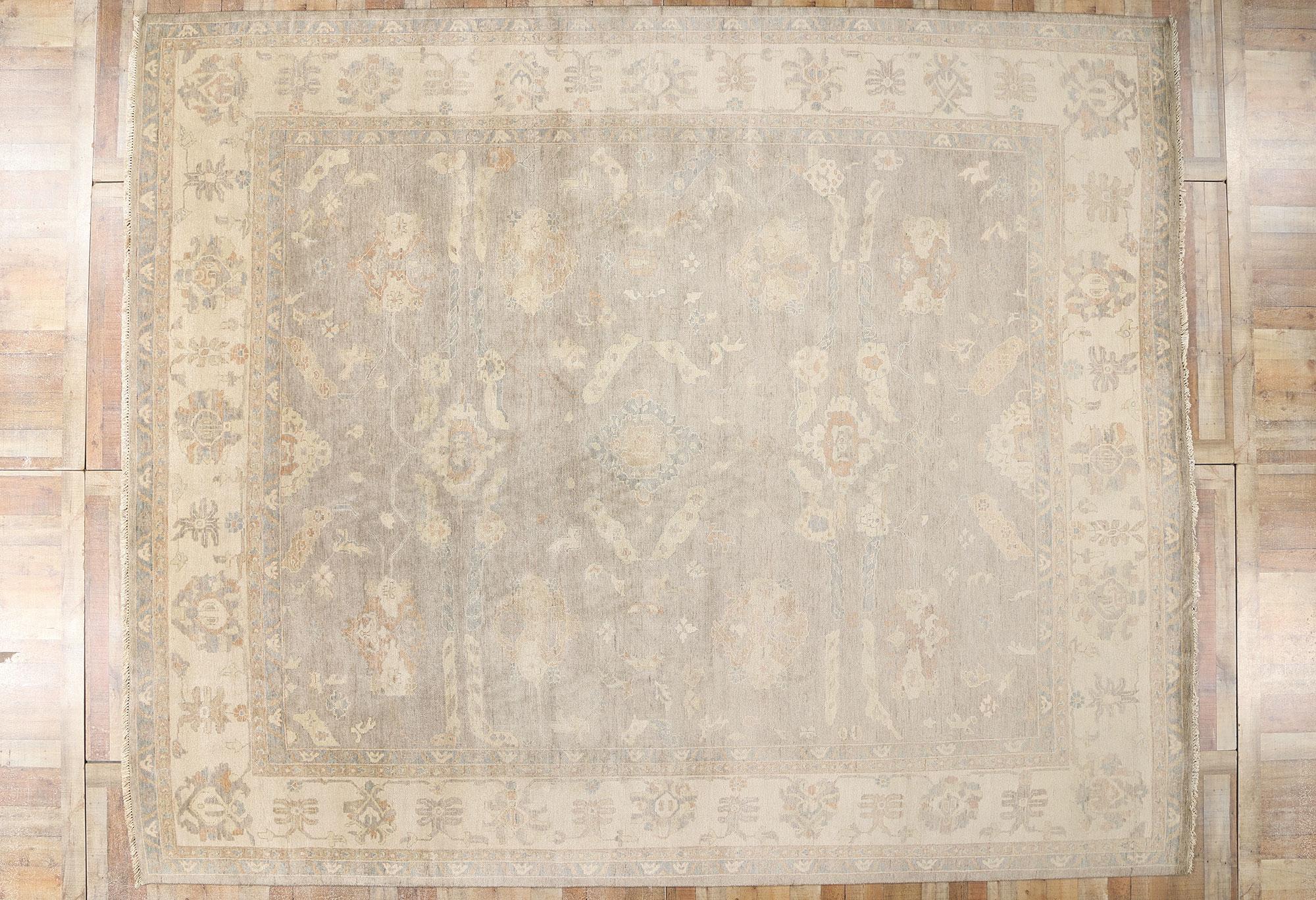New Contemporary Grau Oushak Teppich, 12'02 x 14'08 im Angebot 2