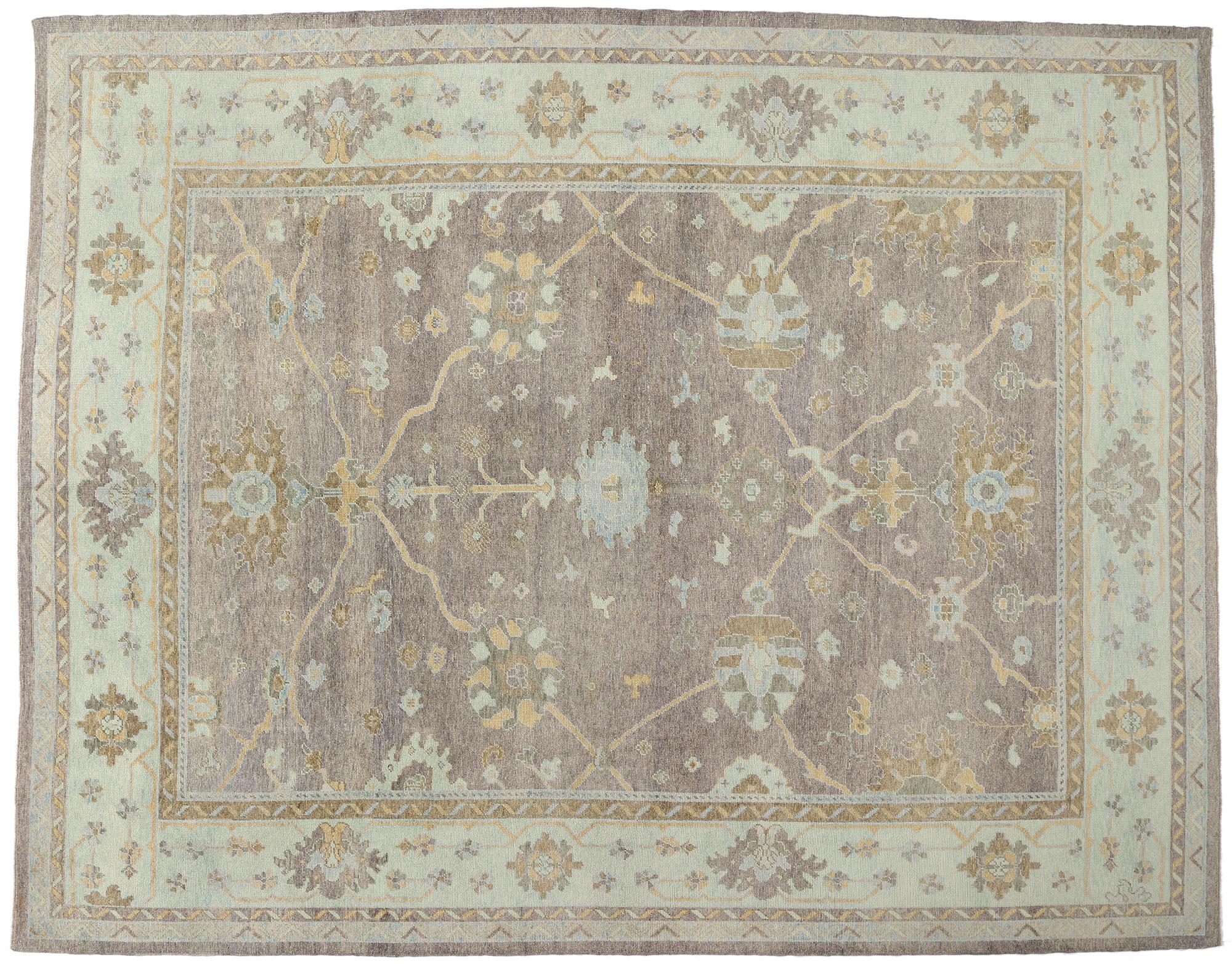 Neuer Contemporary Grau Türkisch Oushak Teppich mit Transitional Style im Angebot 3
