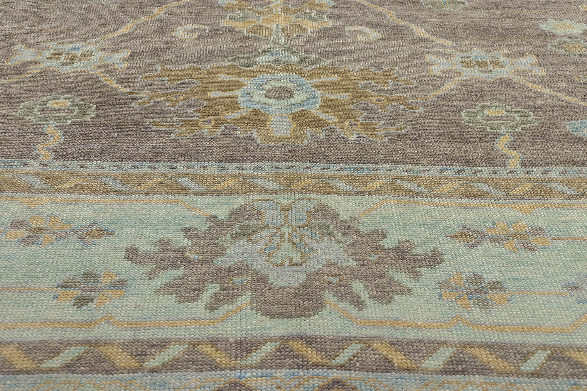 Neuer Contemporary Grau Türkisch Oushak Teppich mit Transitional Style im Zustand „Neu“ im Angebot in Dallas, TX