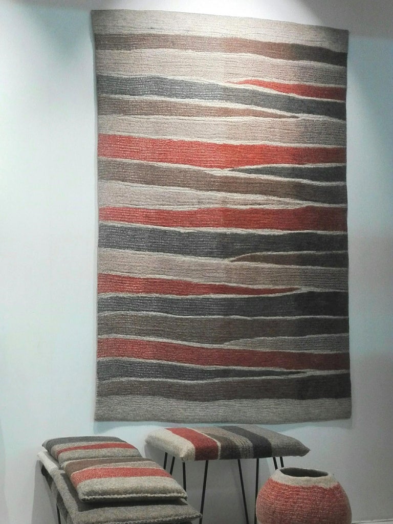 Contemporary HandFelted Wool Rug For Sale at 1stDibs