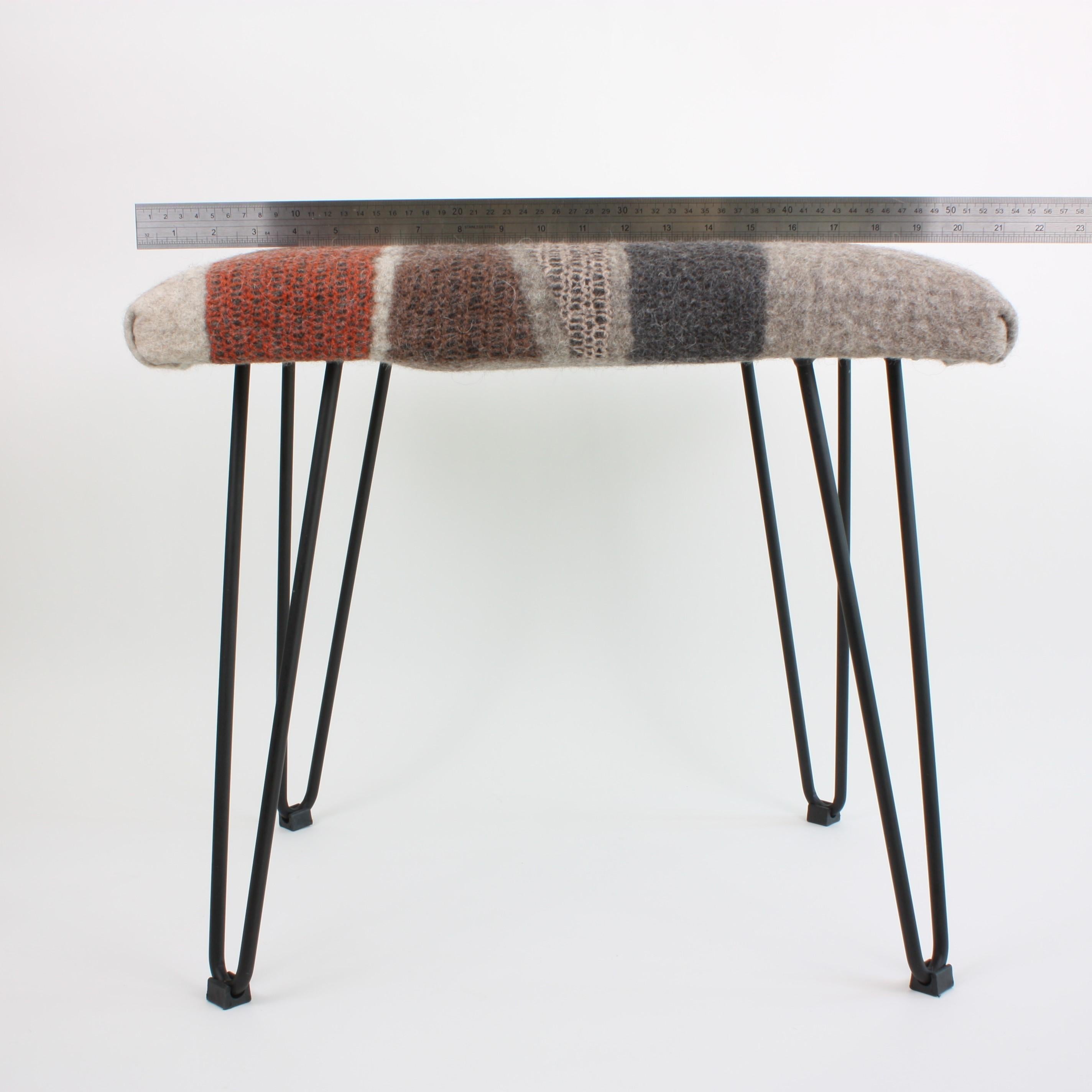 New Contemporary Hand-Felted Wool Stool For Sale 1