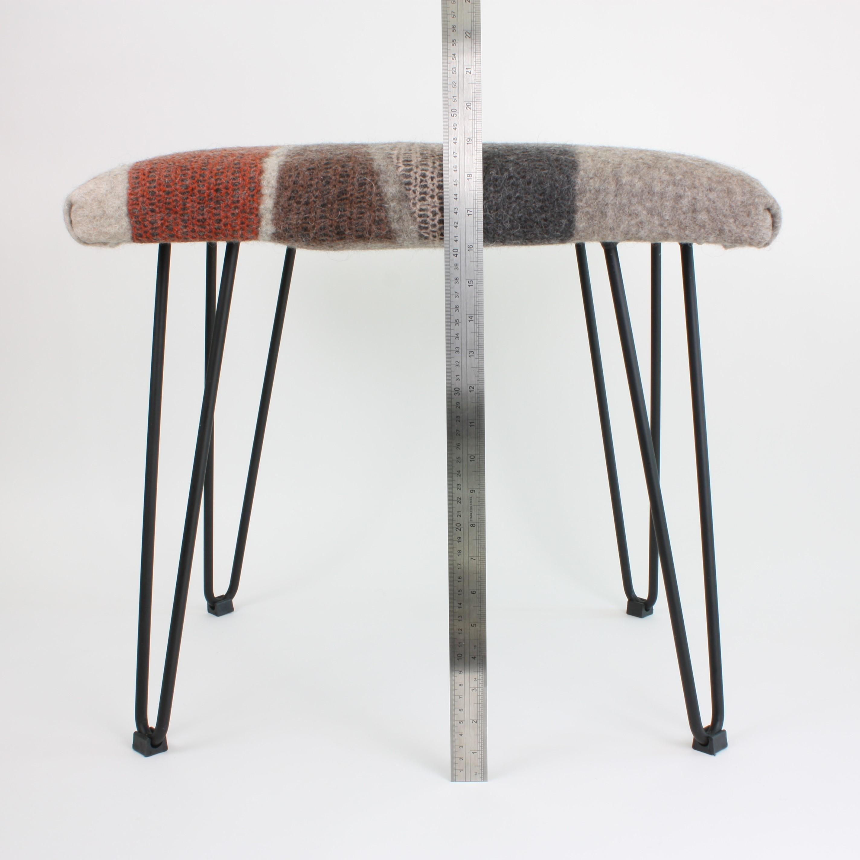 New Contemporary Hand-Felted Wool Stool For Sale 2