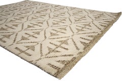 New Contemporary High and Low Texture Area Rug with Mid-Century Modern Style