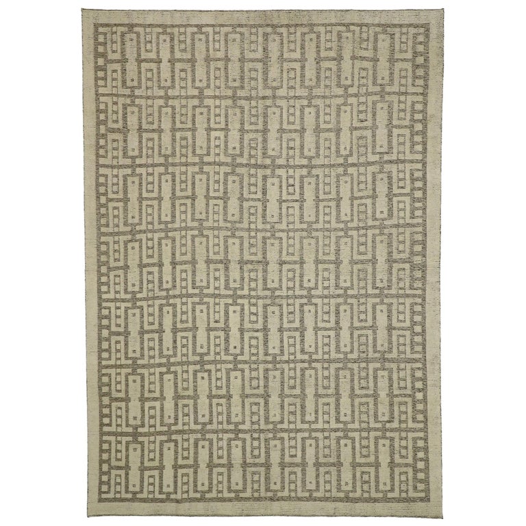 New Contemporary High Low Geometric Area Rug With Modern Style