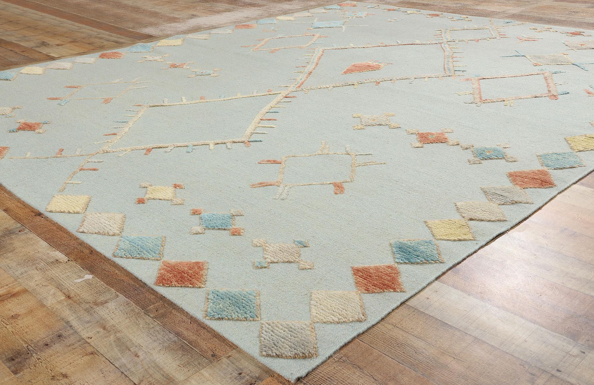 XXI secolo e contemporaneo Nuovo tappeto marocchino contemporaneo ad alta altezza, l'allure tribale incontra il Boho Chic del sud-ovest in vendita