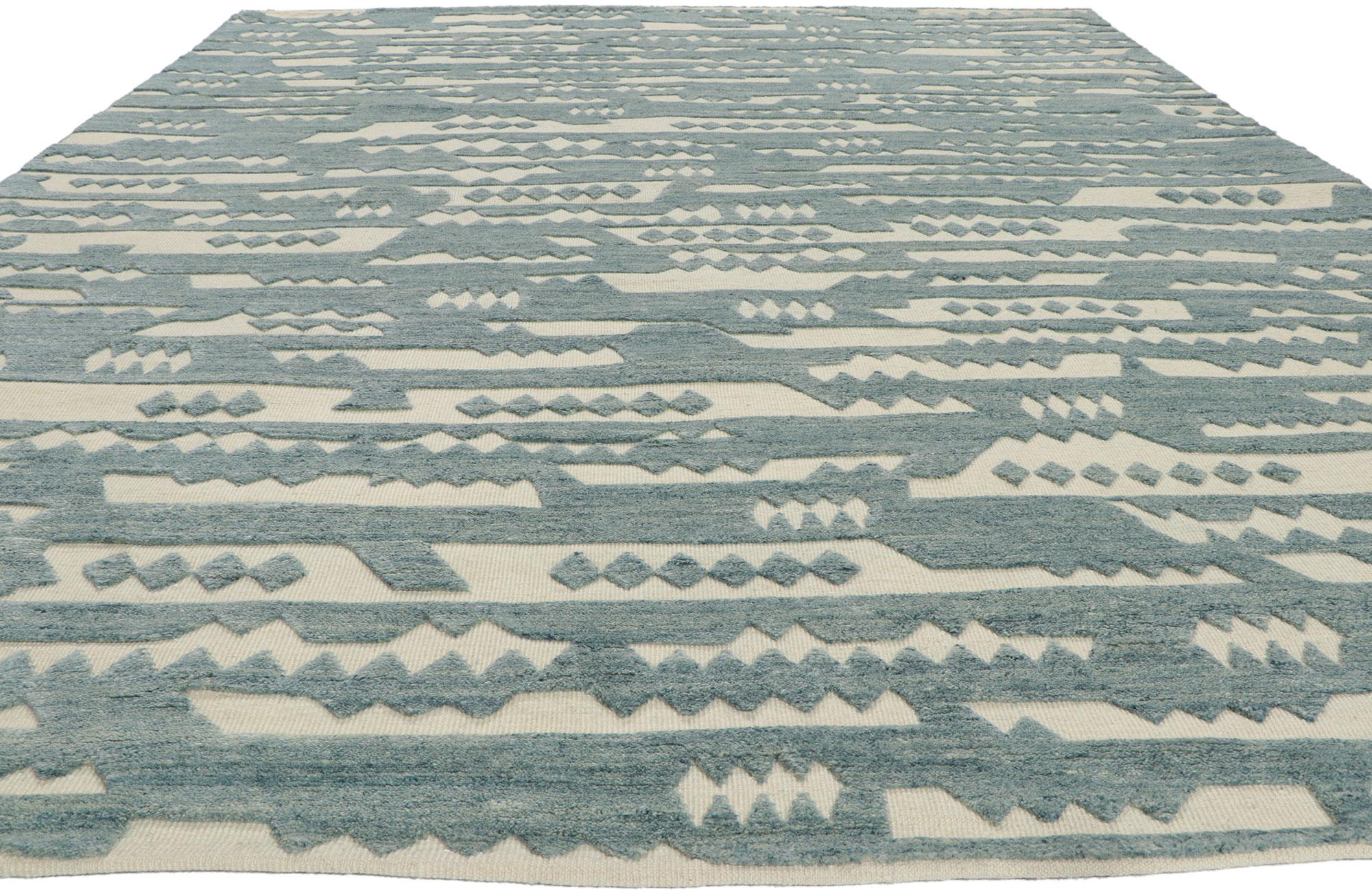 Modern New Contemporary High-Low Textured Rug For Sale