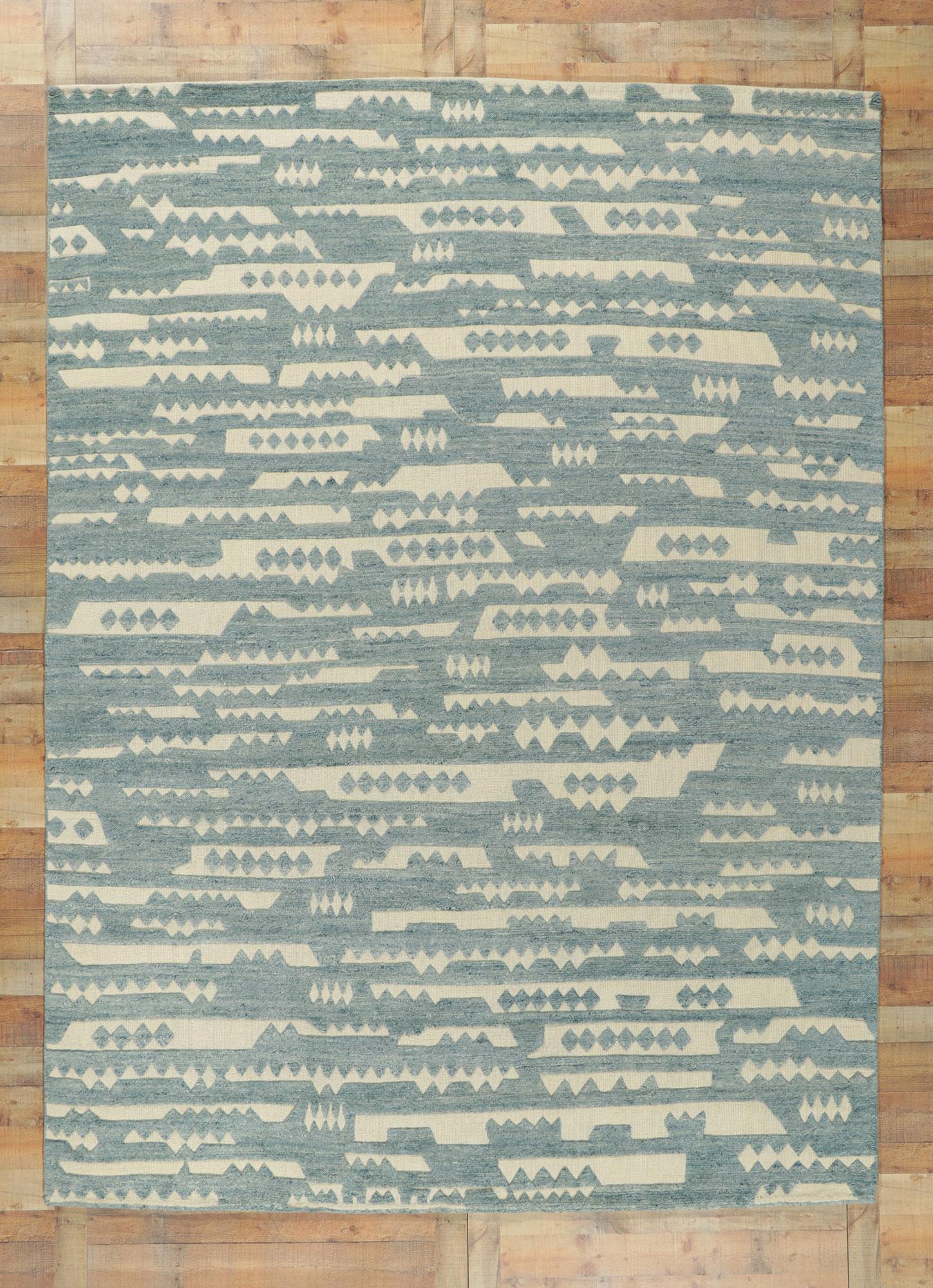 Hand-Knotted New Contemporary High-Low Textured Rug For Sale