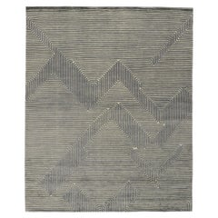 New Contemporary High-Low Textured Rug Inspired by Victor Vasarely