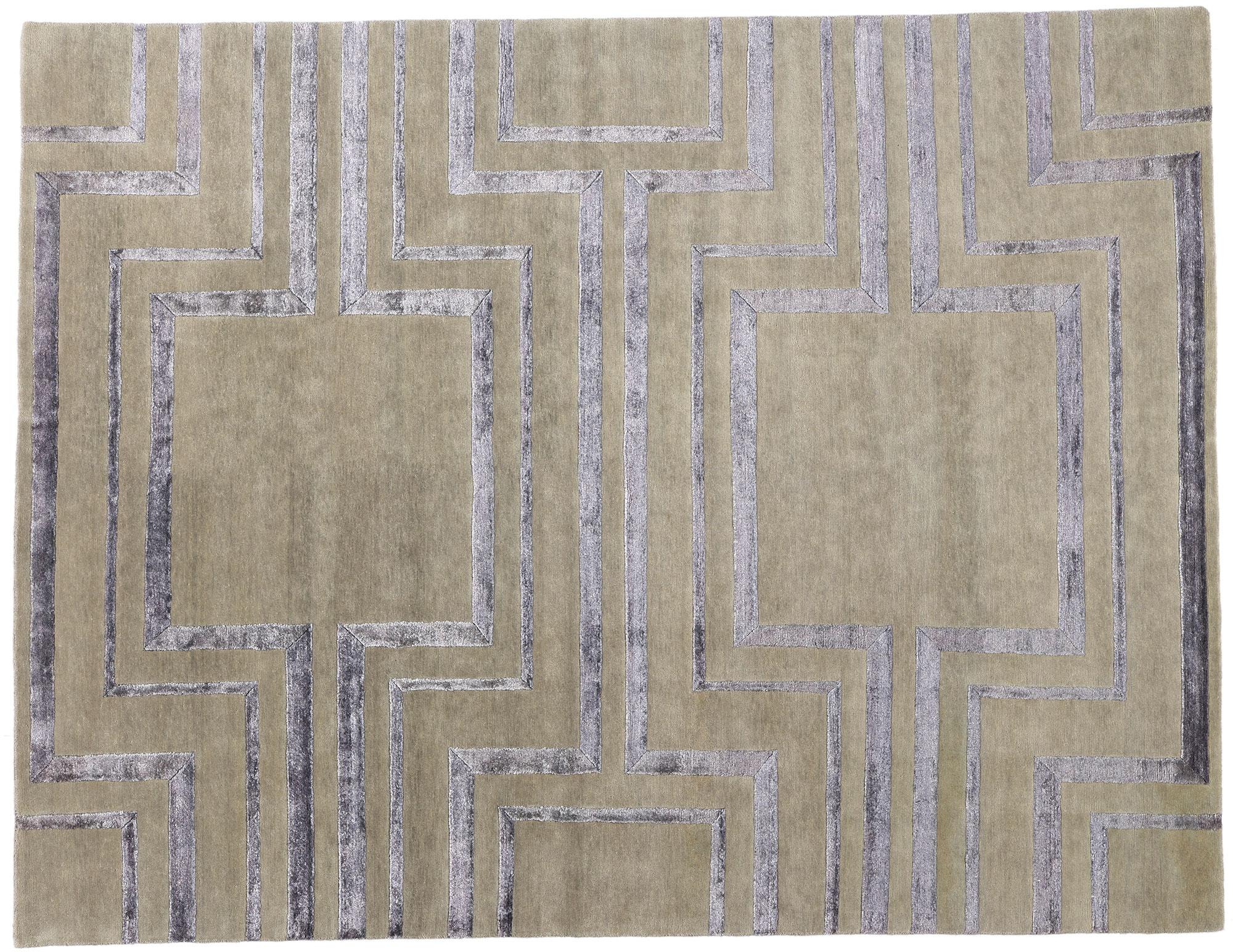 New Contemporary High-Low Wool & Silk Rug For Sale 4