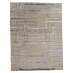 New Contemporary High-Low Wool & Silk Rug