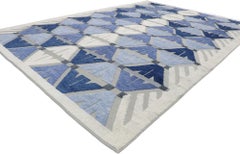 New Contemporary Indian Kilim Souf Rug with Raised Design
