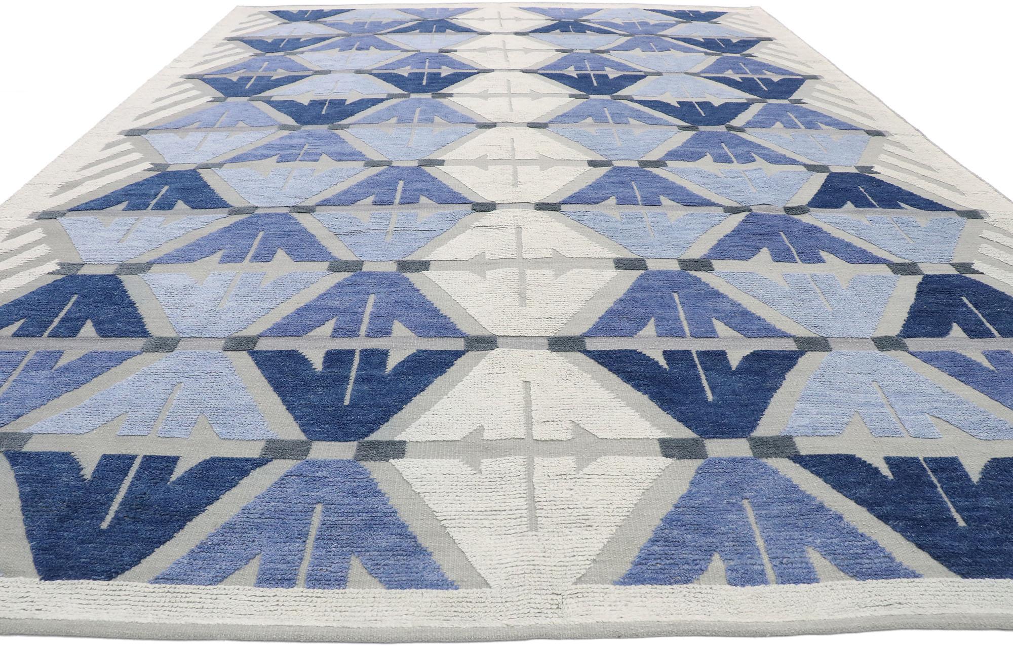 Modern New Contemporary Indian Kilim Souf Rug with Raised Design For Sale