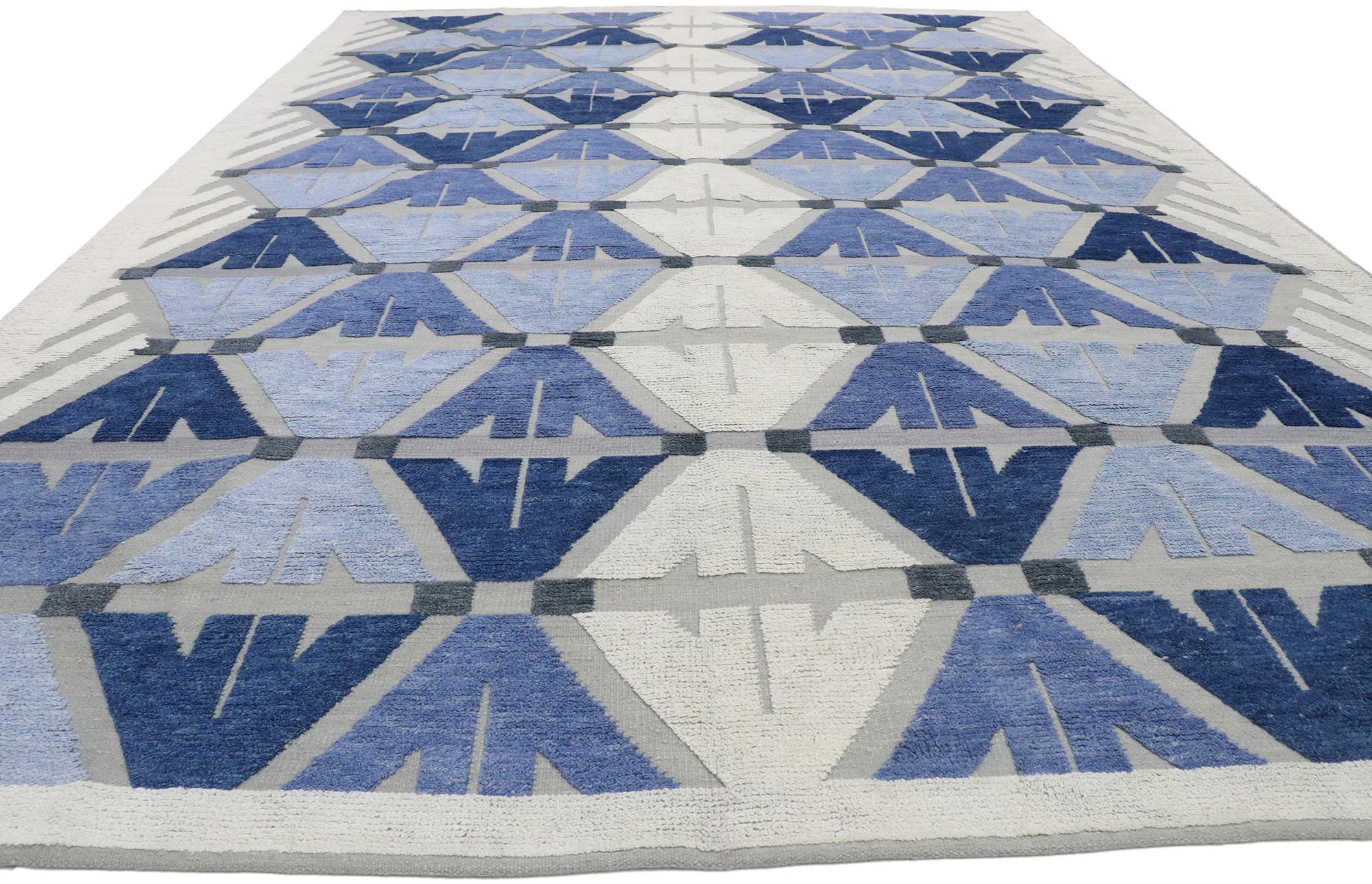 Wool New Contemporary Indian Kilim Souf Rug with Raised Design For Sale