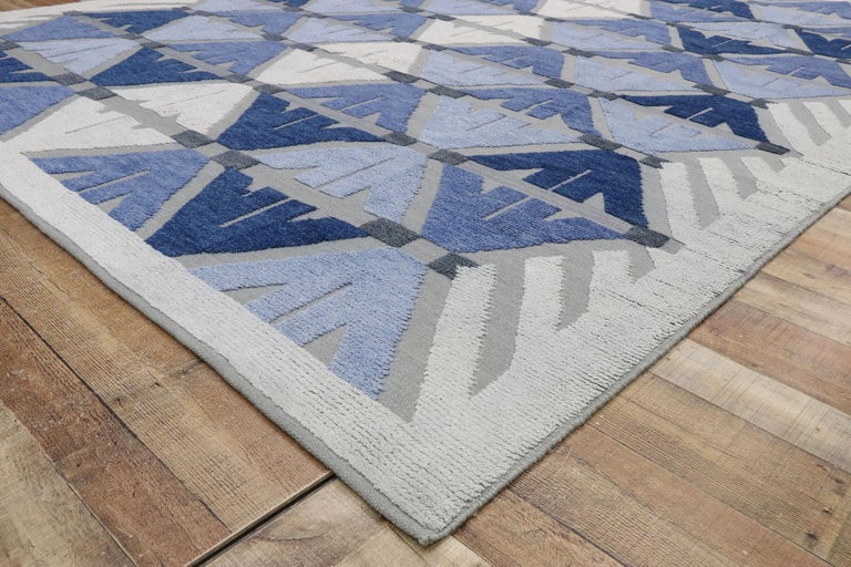 New Contemporary Indian Kilim Souf Rug with Raised Design For Sale at