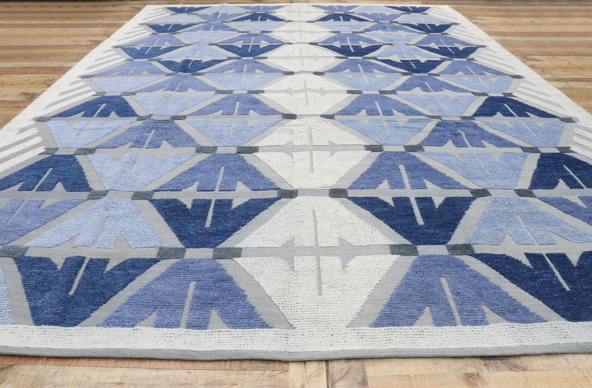New Contemporary Indian Kilim Souf Rug with Raised Design For Sale 2
