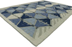 New Contemporary Indian Kilim Souf Rug with Raised Geometric Design
