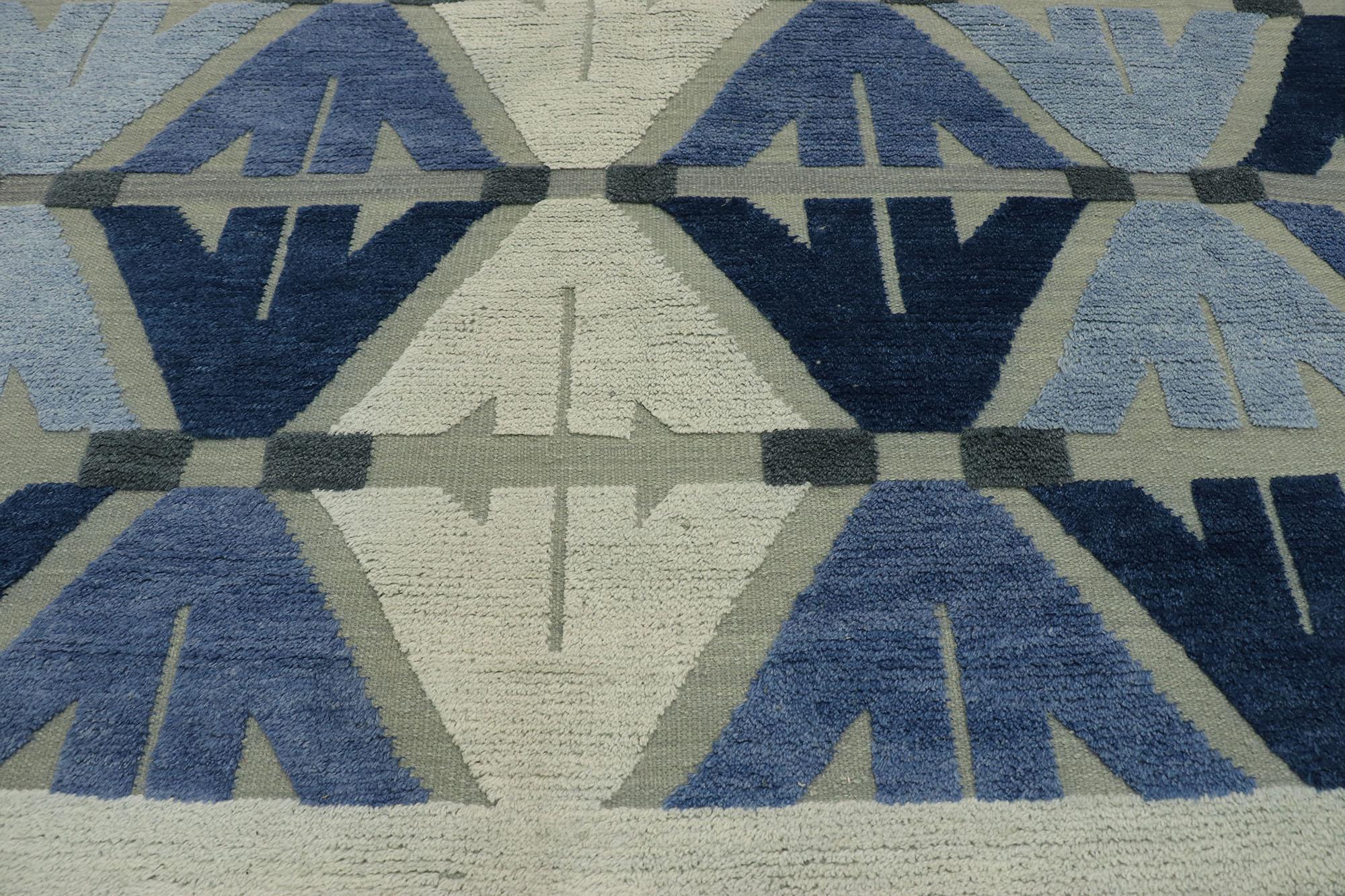 New Contemporary Indian Kilim Souf Rug with Raised Geometric Design In New Condition In Dallas, TX