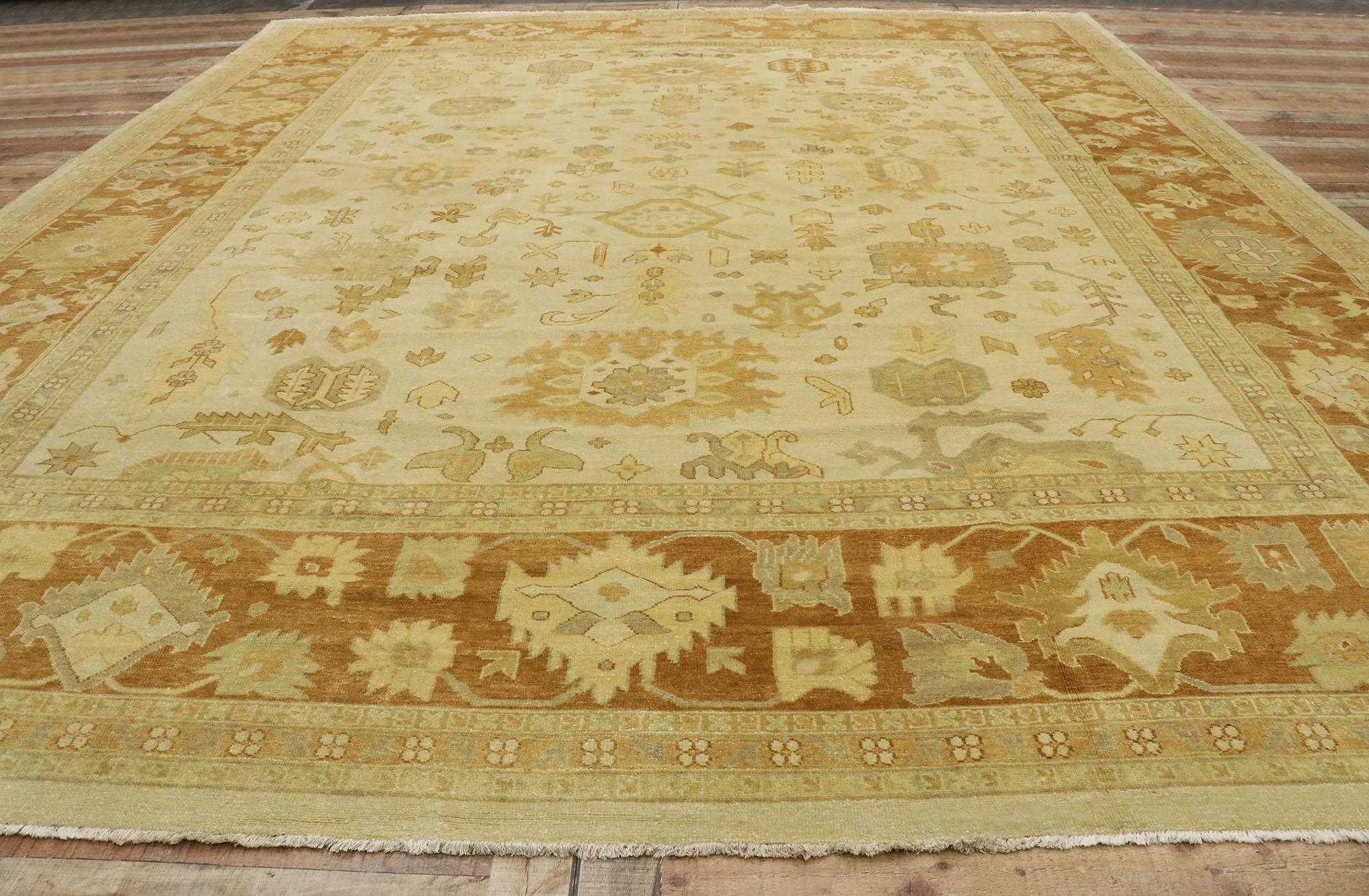 Lana Nuovo tappeto indiano contemporaneo Oushak con stile rustico Cottage Southern Living in vendita
