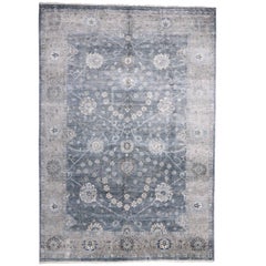 New Contemporary Indian Oushak Wool & Silk Rug with Modern Style