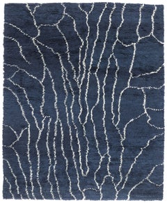 New Contemporary Indigo Marokkanischer Teppich mit Modernem Stil