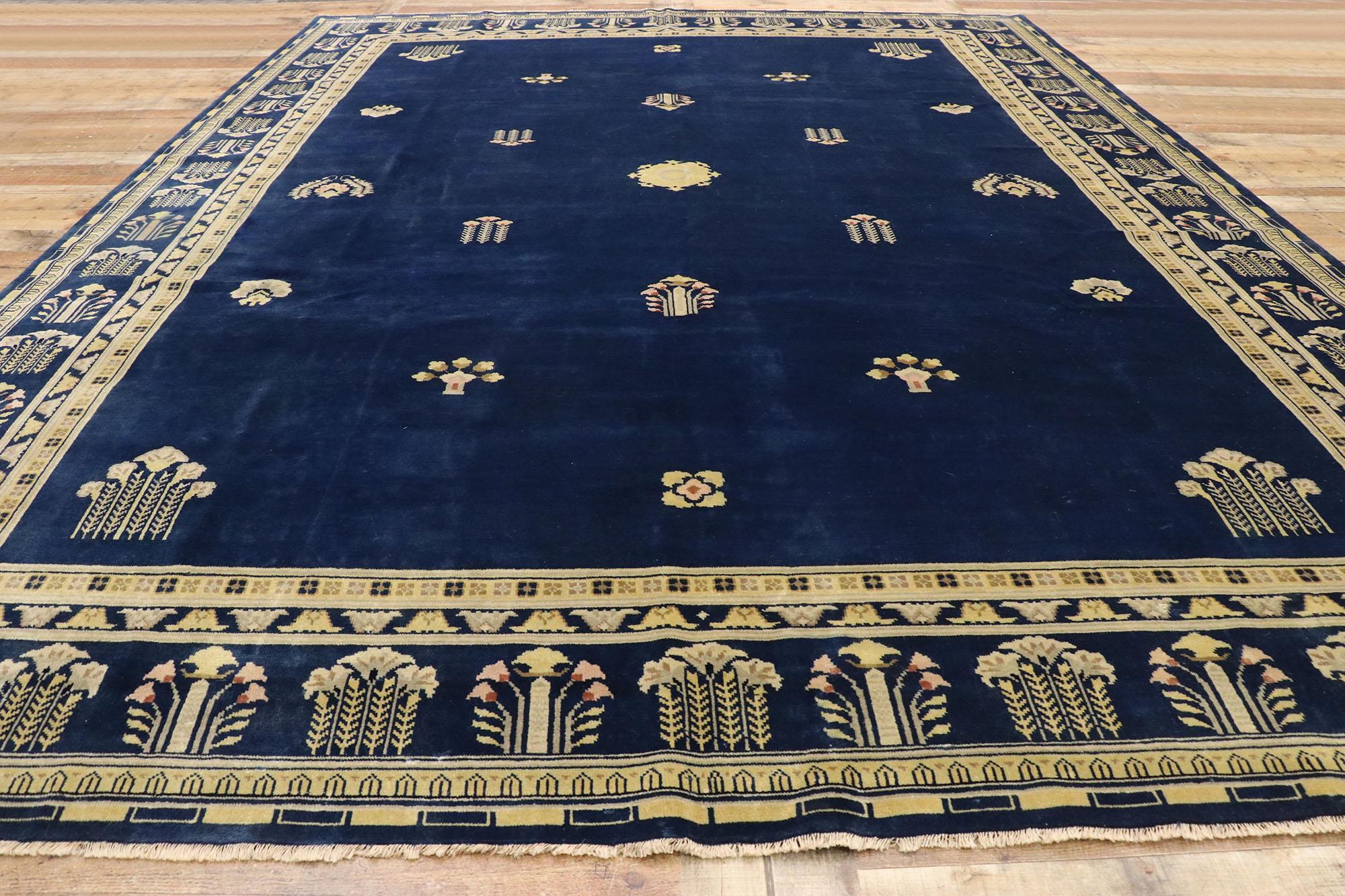 Lana New Blue Chinese Art Deco Style Rugs Inspired by Walter Nichols, 10'03 x 13'07 in vendita