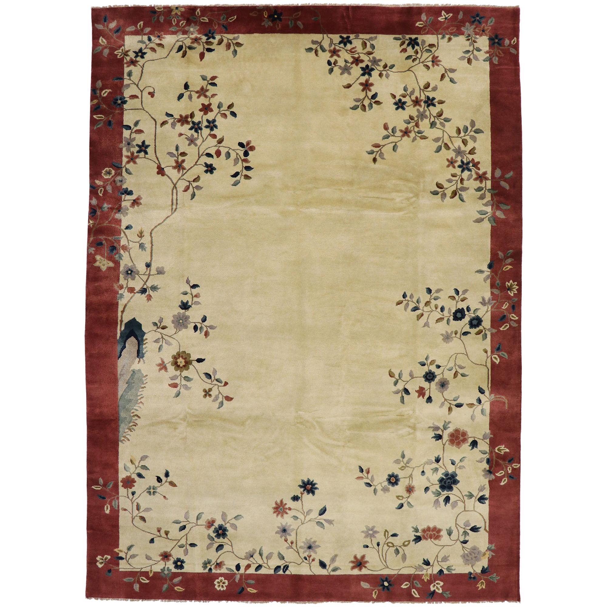 New Contemporary Chinese Art Deco Rug Inspired by Walter Nichols For Sale