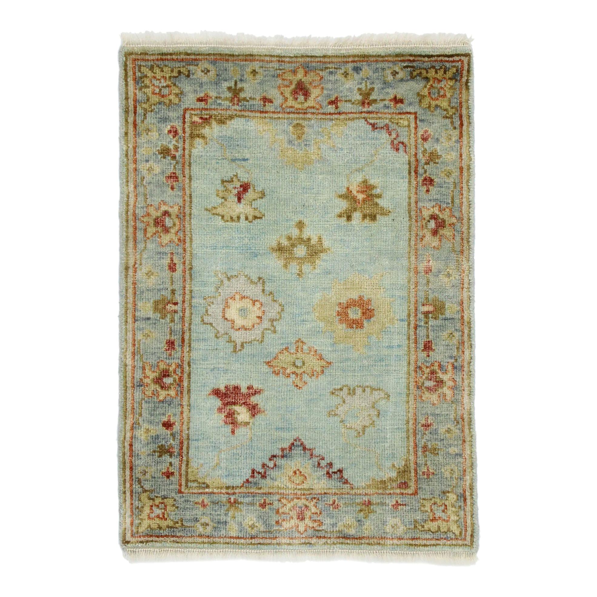 New Contemporary Oushak Indian Rug with Eclectic Coastal Boho Style For Sale