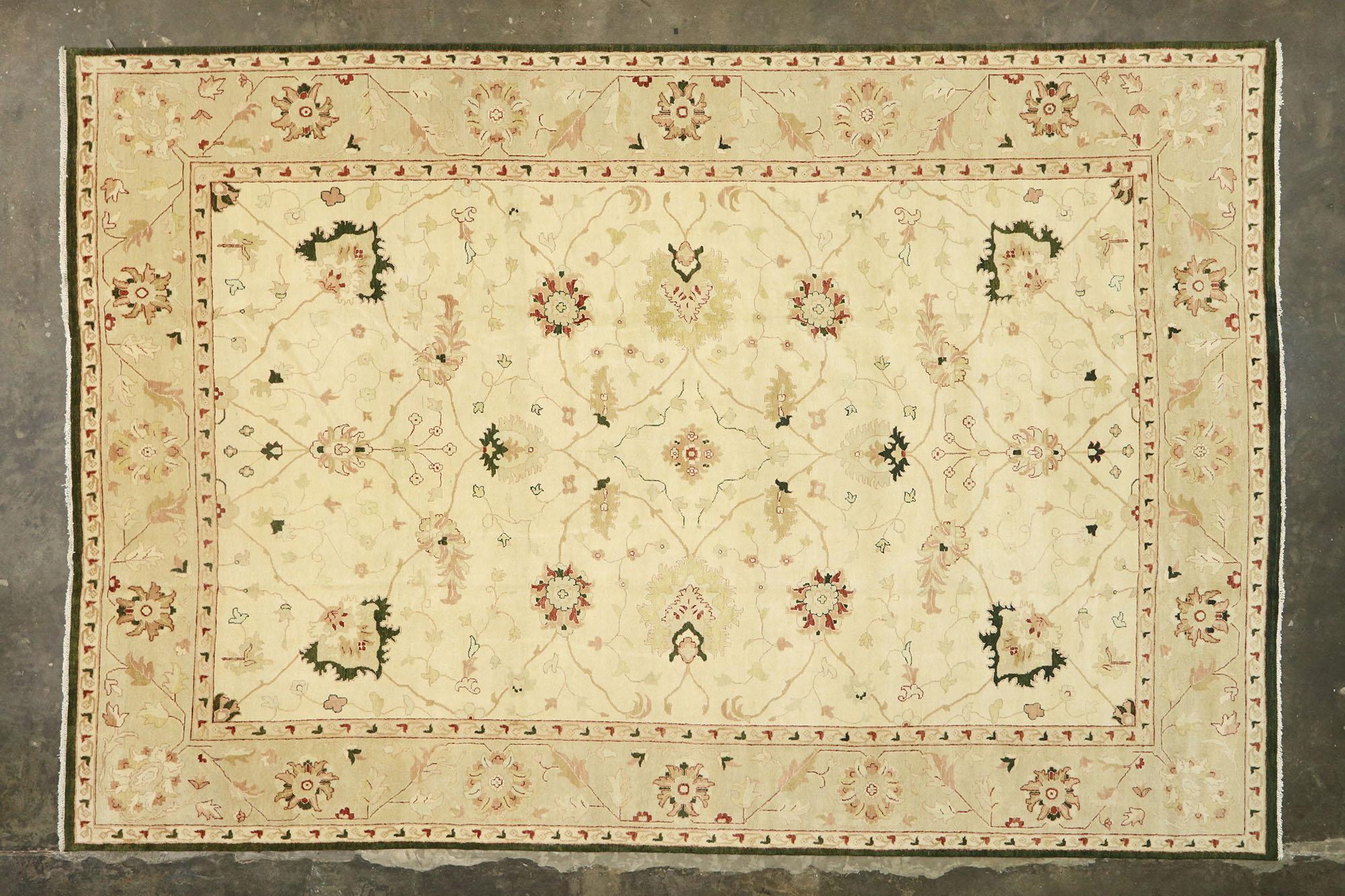 Wool New Contemporary Persian Mahal Indian Rug with Modern Arts & Crafts Style For Sale