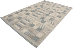 New Scandinavian Swedish Röllakan Inspired Kilim, 05'01 x 08'03
