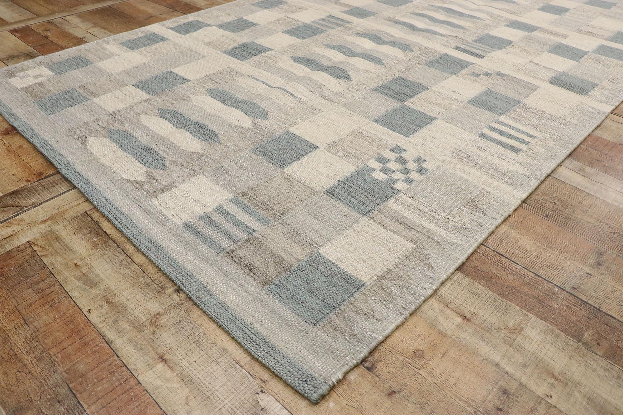 New Contemporary Swedish Inspired Kilim Rug with Scandinavian Modern Style For Sale 1