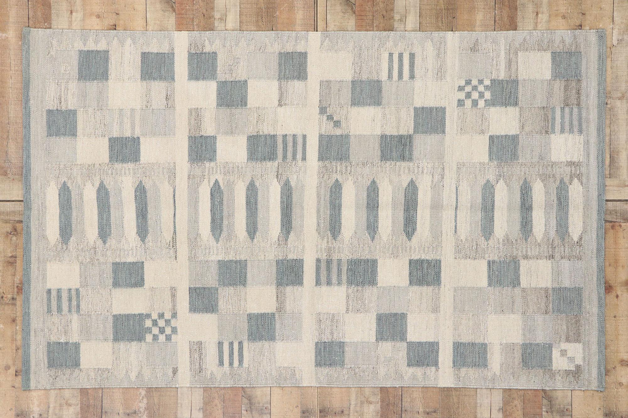 New Contemporary Swedish Inspired Kilim Rug with Scandinavian Modern Style For Sale 3