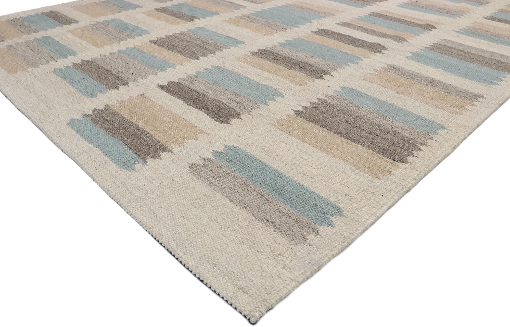 Indian New Contemporary Swedish Inspired Kilim Rug with Scandinavian Modern Style For Sale