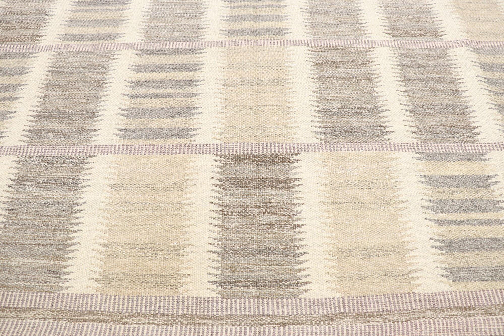 Hand-Woven New Contemporary Swedish Inspired Kilim Rug with Scandinavian Modern Style