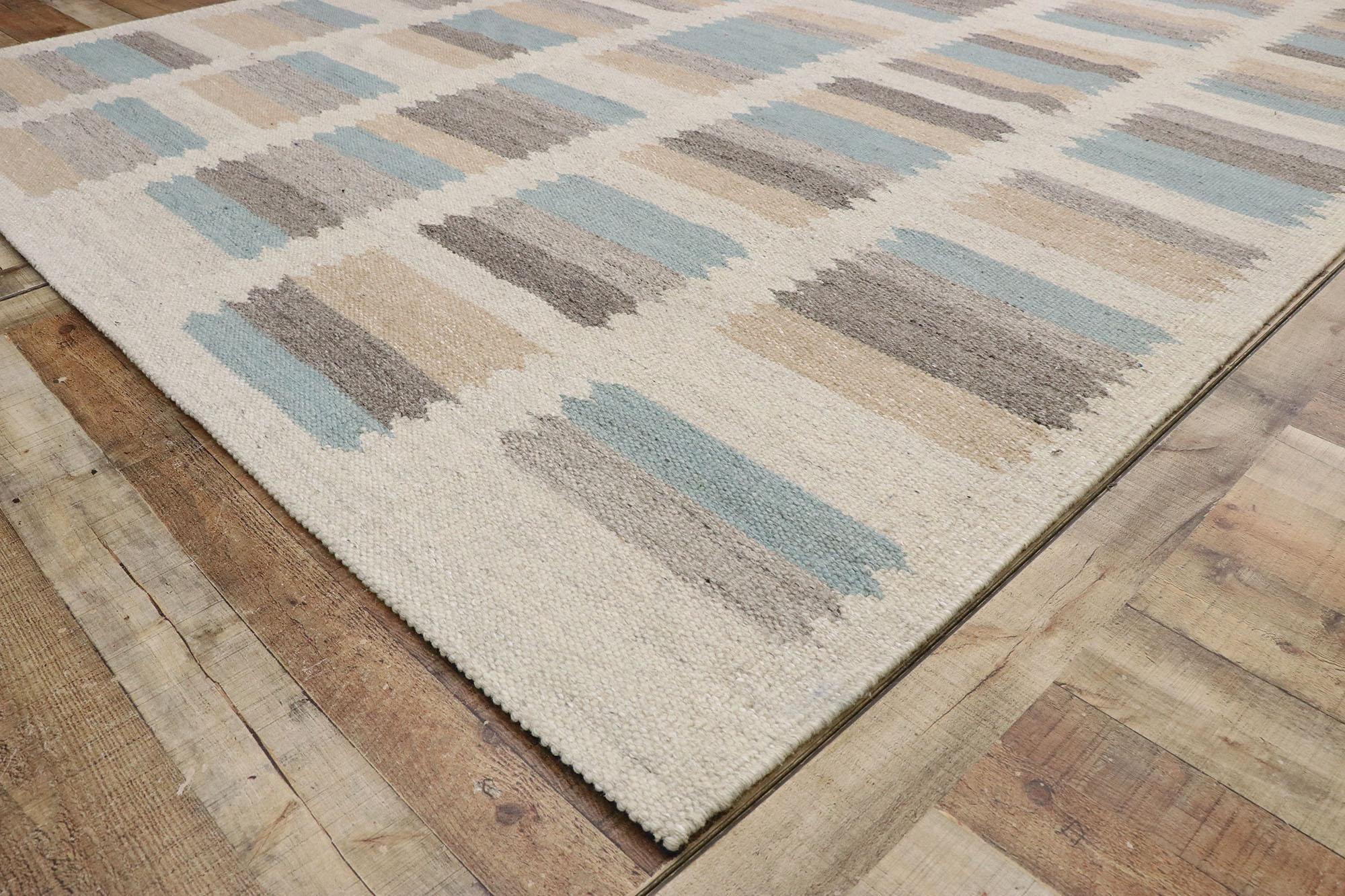 New Contemporary Swedish Inspired Kilim Rug with Scandinavian Modern Style For Sale 1