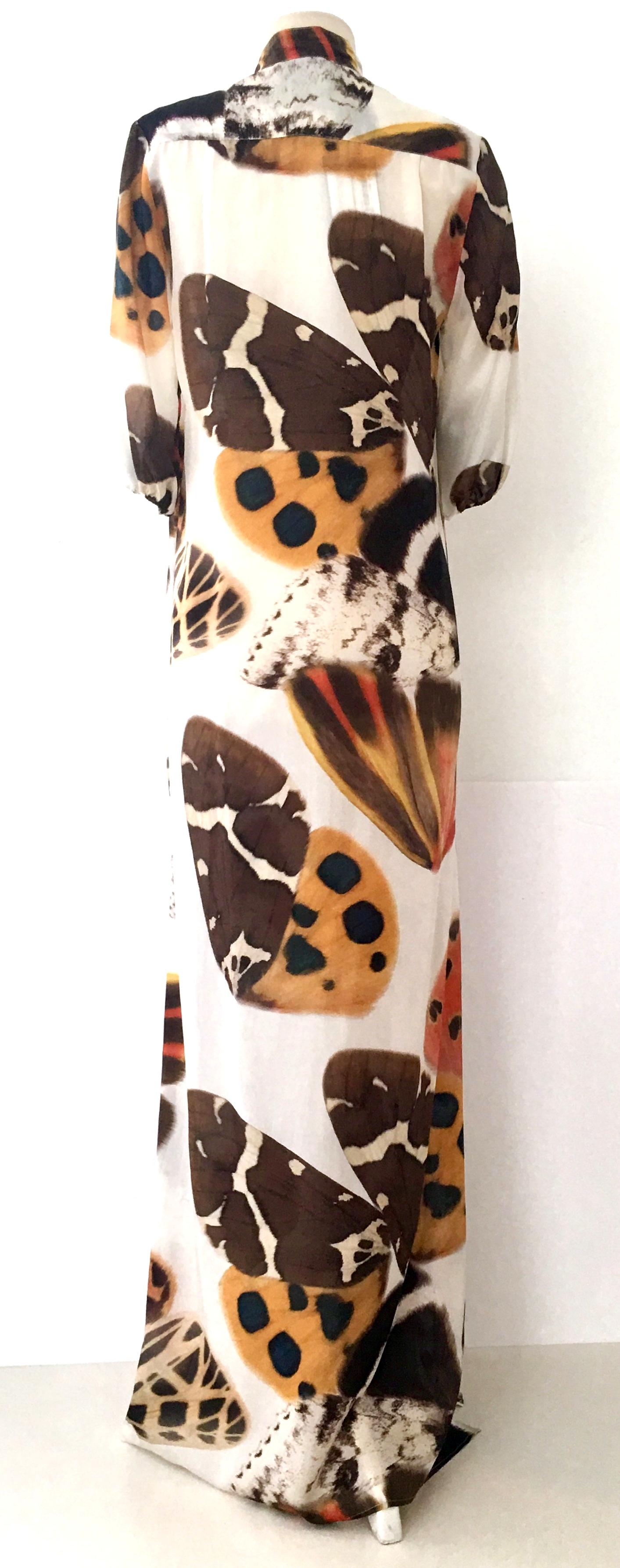 New & Contemporary Italian SIlk Jewel Embellished Kaftan Dress By, Bluemarine In New Condition In West Palm Beach, FL