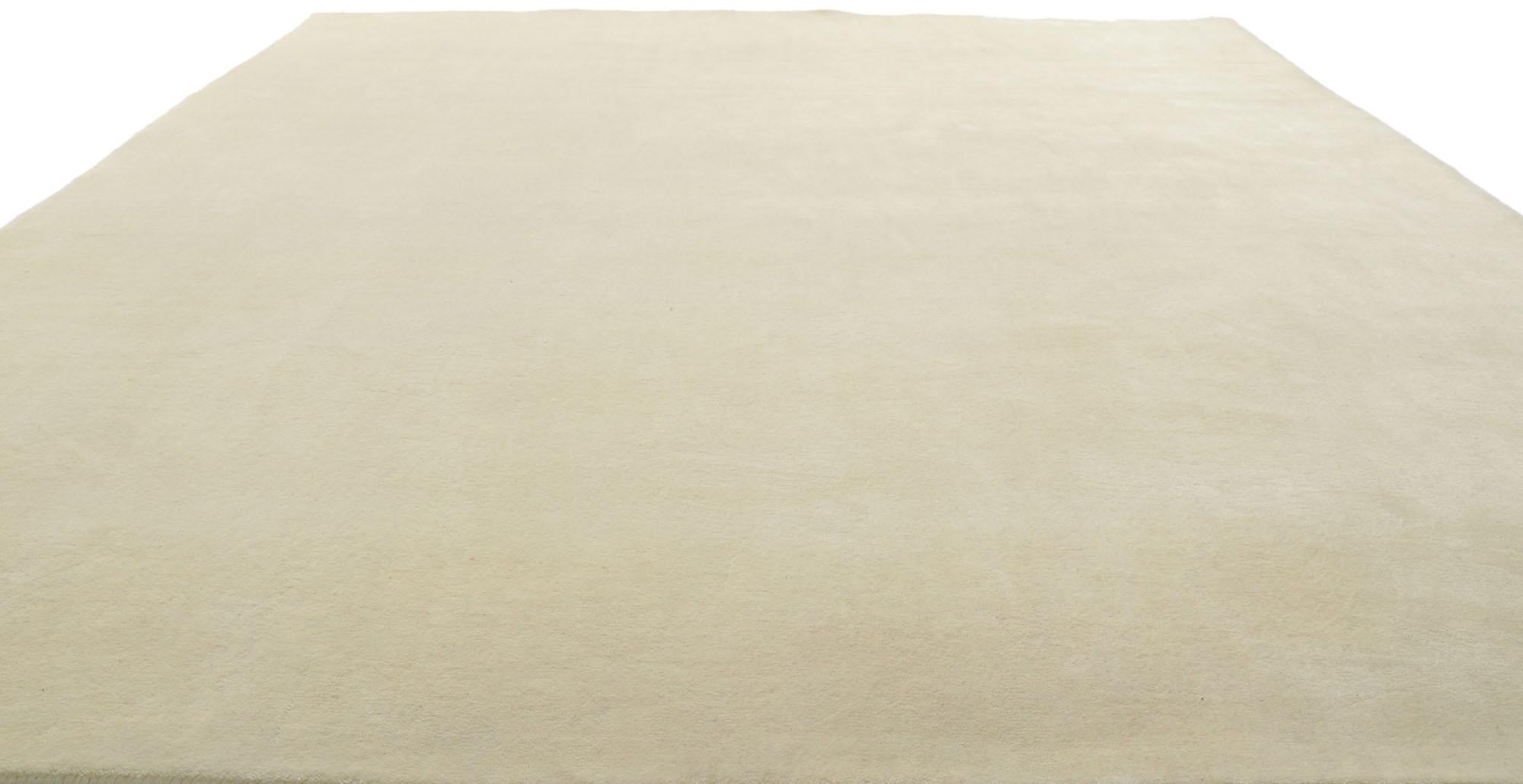 Other New Contemporary Ivory Area Rug with Luxe Minimalist Style For Sale