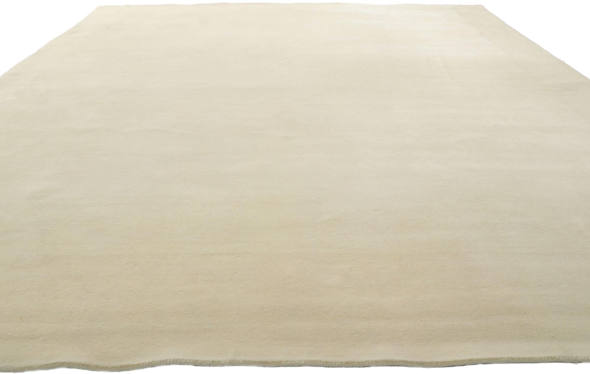 Other New Contemporary Ivory Area Rug with Luxe Minimalist Style For Sale