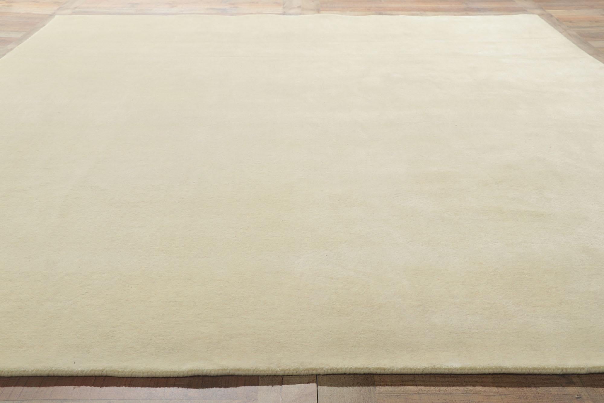 New Contemporary Ivory Area Rug with Luxe Minimalist Style For Sale 1