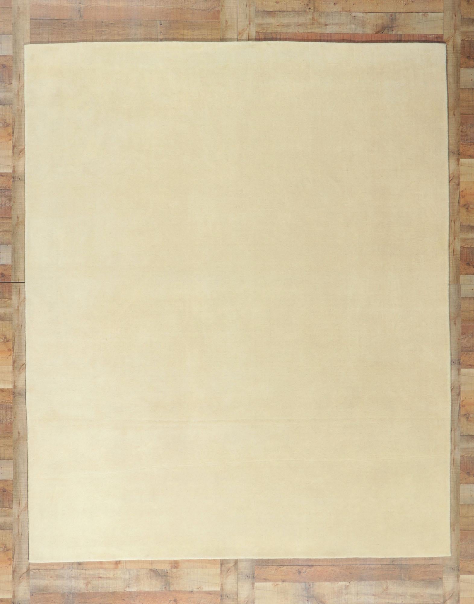 New Contemporary Ivory Area Rug with Luxe Minimalist Style For Sale 2
