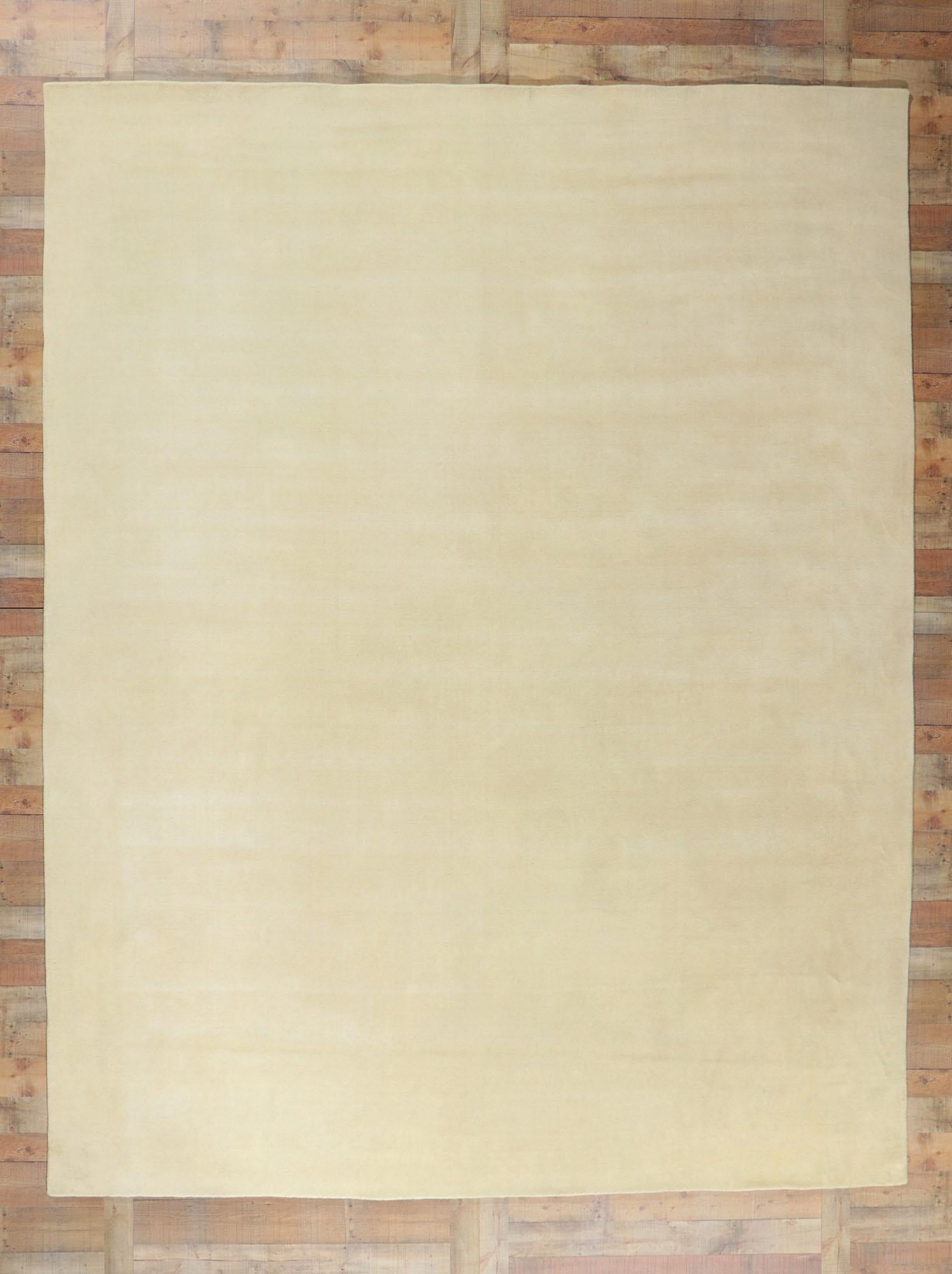 New Contemporary Ivory Area Rug with Luxe Minimalist Style For Sale 2