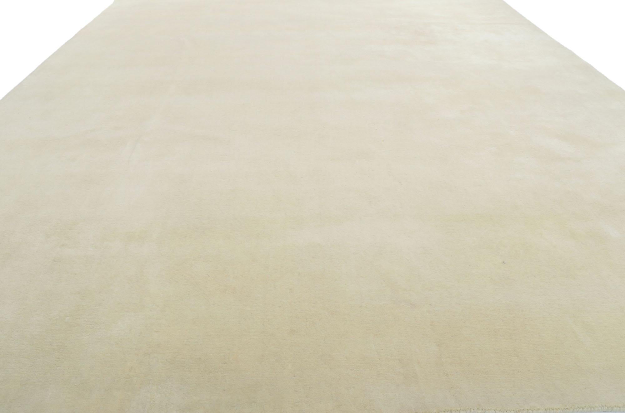 Other New Contemporary Ivory Area Rug with Minimalist Luxe Style For Sale
