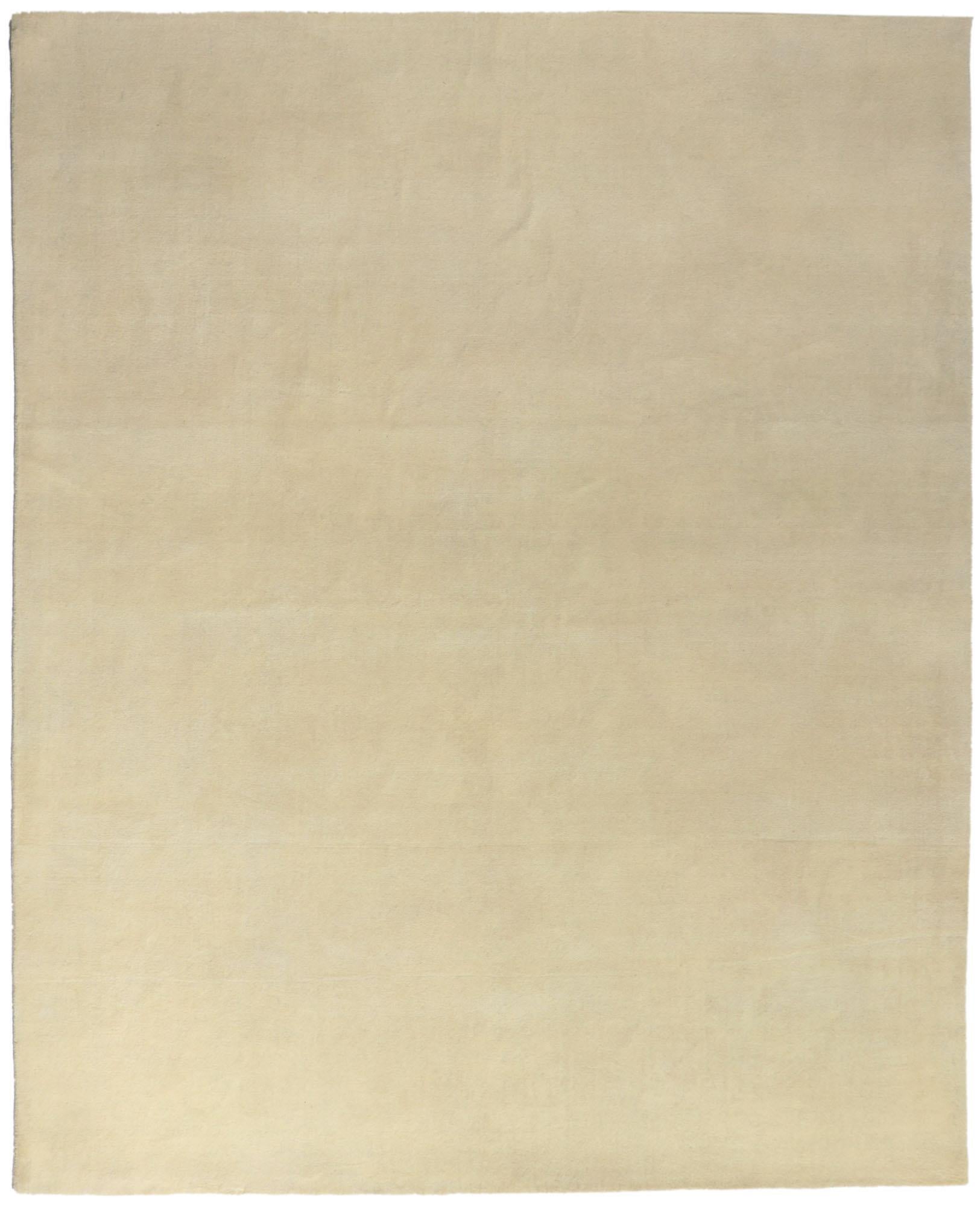 New Contemporary Ivory Area Rug with Minimalist Luxe Style For Sale 1
