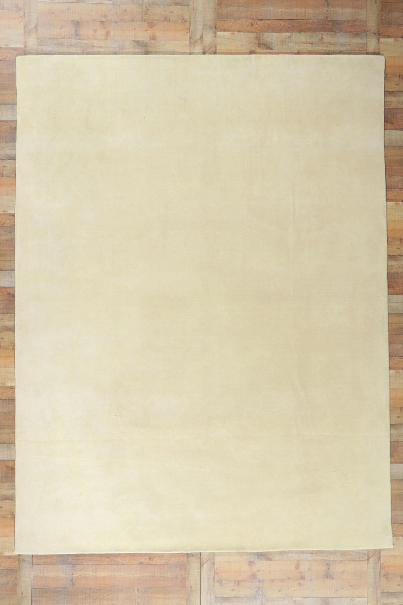 New Contemporary Ivory Area Rug with Minimalist Luxe Style For Sale 2
