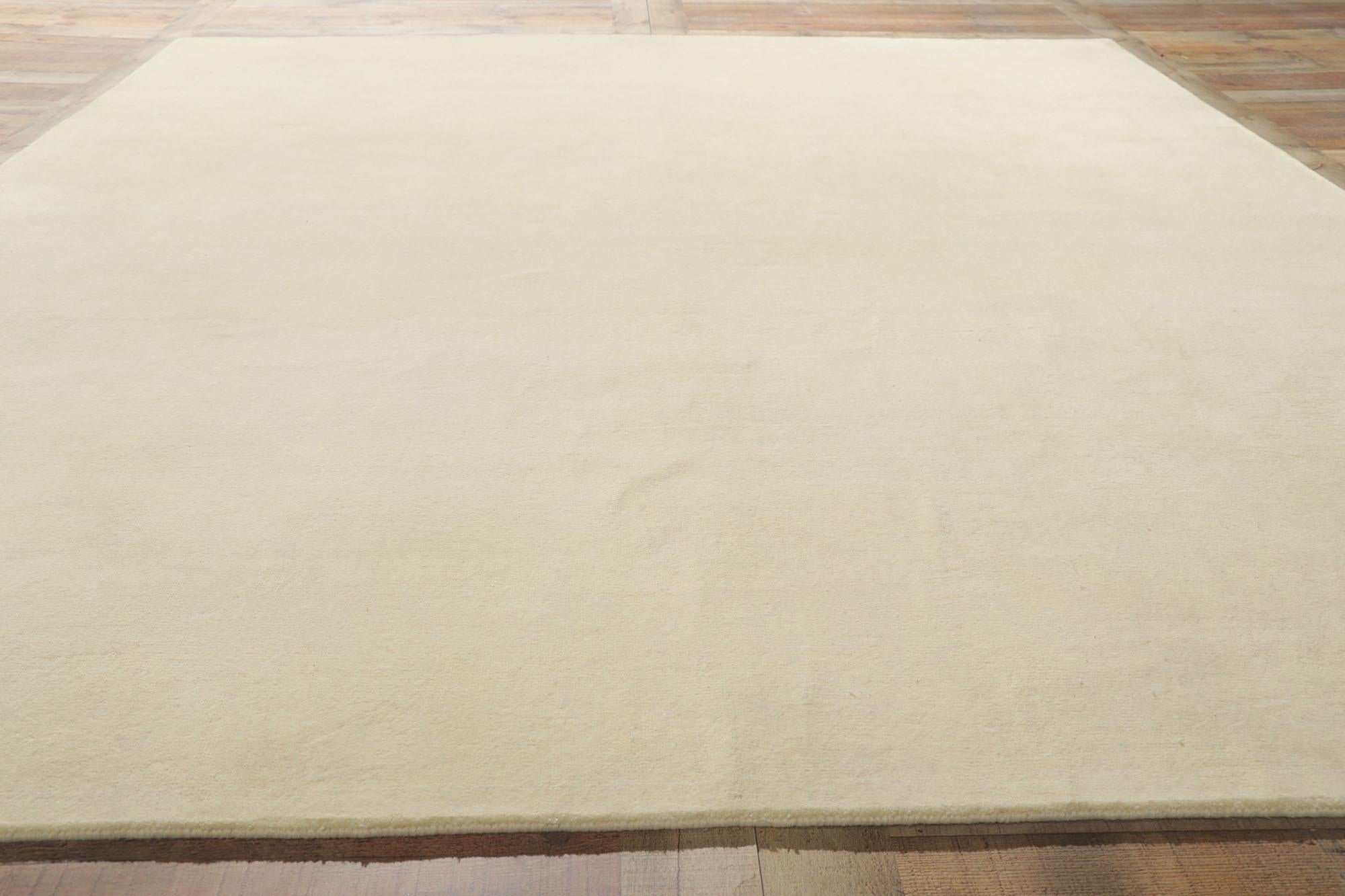 New Contemporary Ivory Area Rug with Minimalist Luxe Style For Sale 2