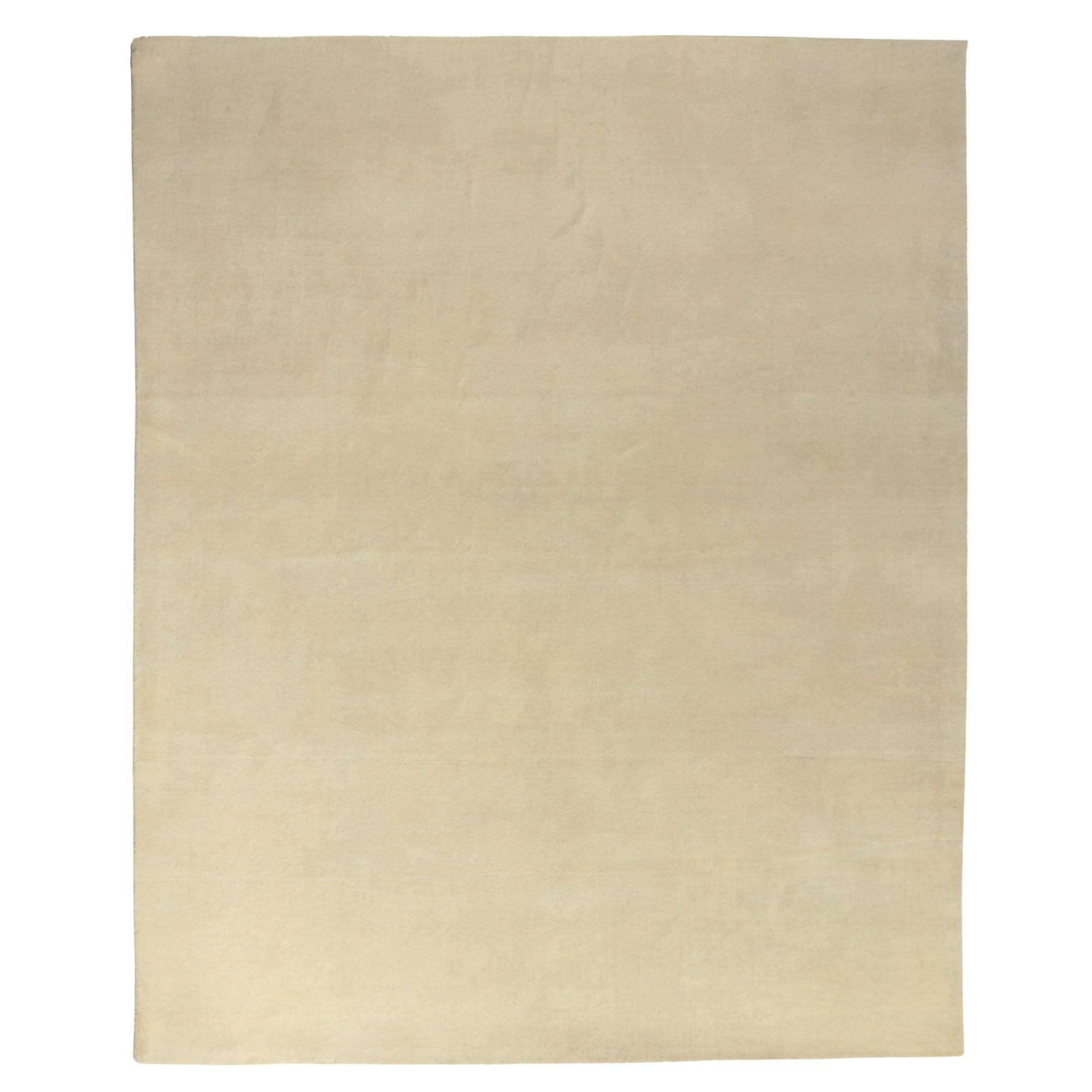 New Contemporary Ivory Area Rug with Minimalist Luxe Style For Sale