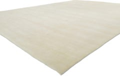 New Contemporary Ivory Area Rug, Modern Elegance Meets Minimalist Shibui Style