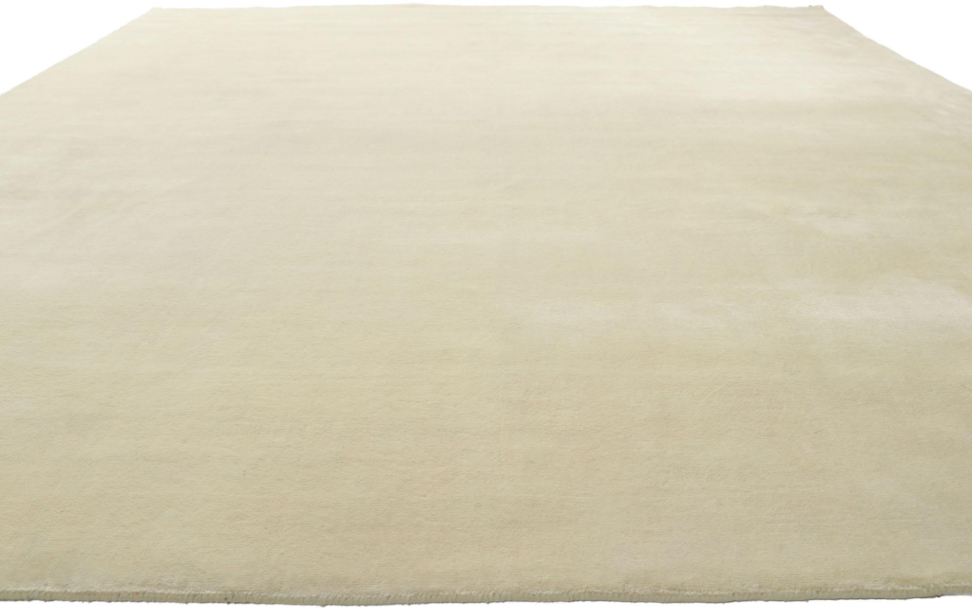 Modern New Contemporary Ivory Area Rug with Minimalist Style For Sale