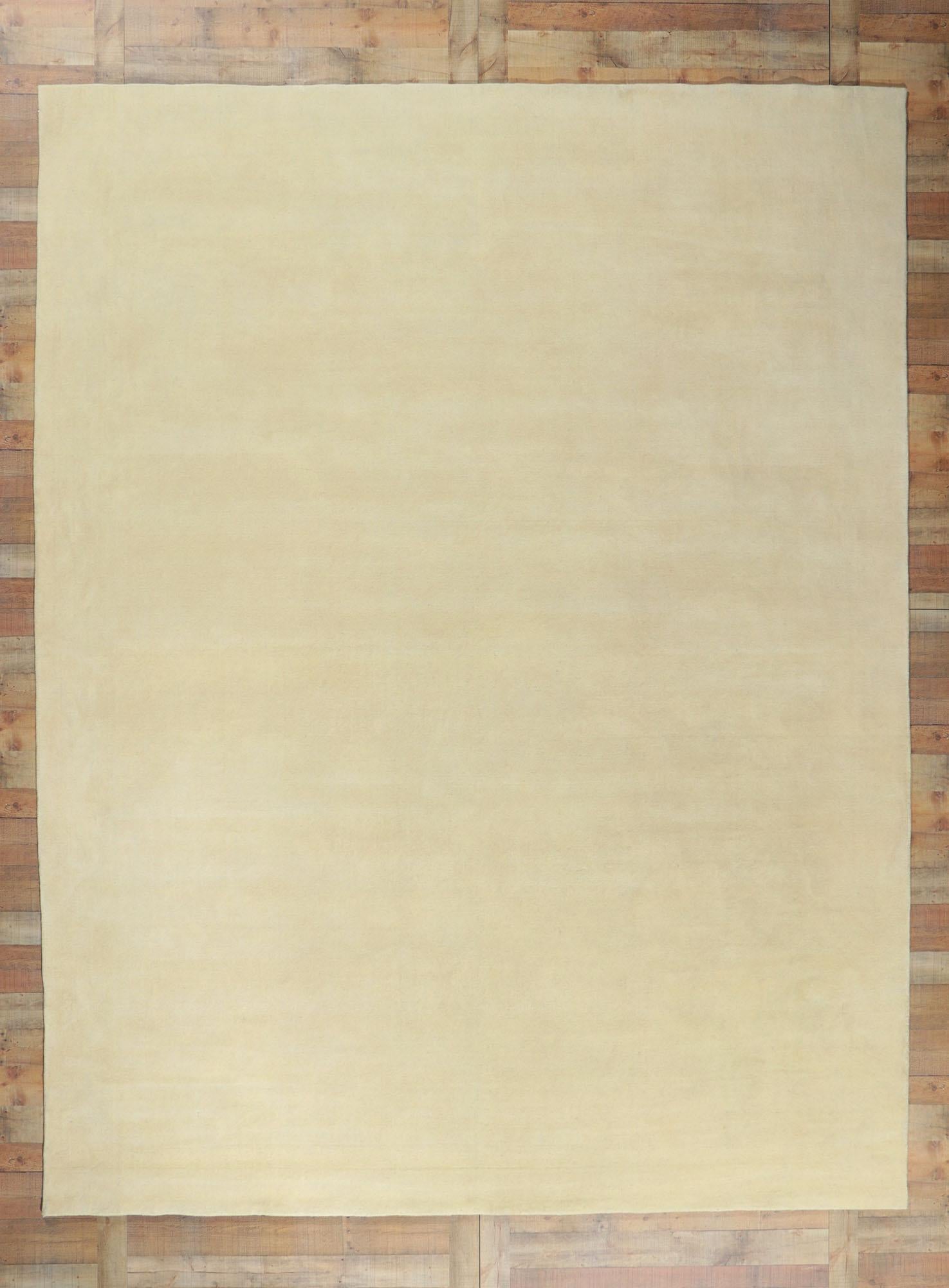 Other New Contemporary Ivory Area Rug with Minimalist Style For Sale