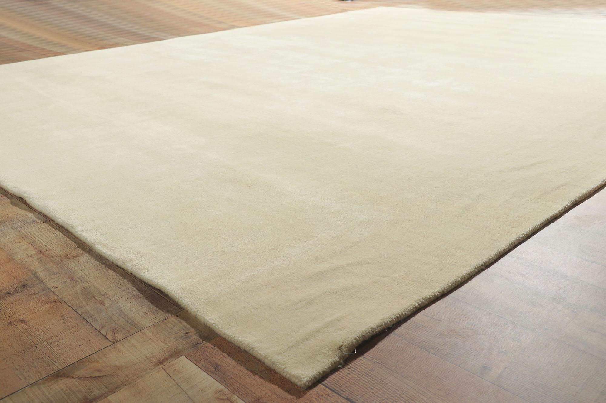 Wool New Contemporary Ivory Area Rug with Minimalist Style For Sale
